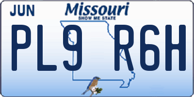 MO license plate PL9R6H
