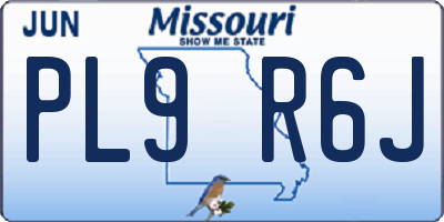 MO license plate PL9R6J