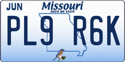 MO license plate PL9R6K