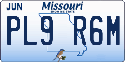 MO license plate PL9R6M