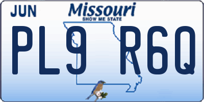 MO license plate PL9R6Q
