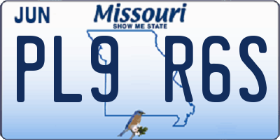 MO license plate PL9R6S
