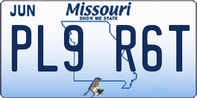 MO license plate PL9R6T
