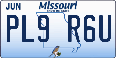 MO license plate PL9R6U