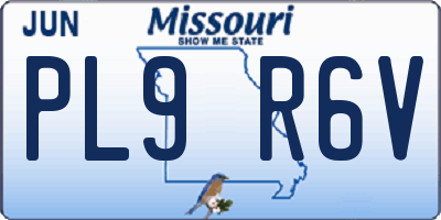 MO license plate PL9R6V