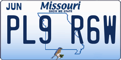 MO license plate PL9R6W