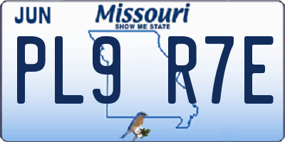MO license plate PL9R7E