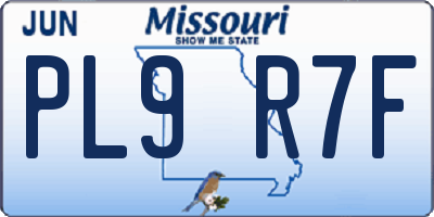 MO license plate PL9R7F