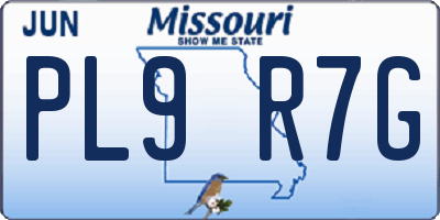 MO license plate PL9R7G
