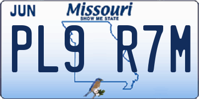 MO license plate PL9R7M