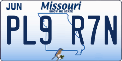 MO license plate PL9R7N