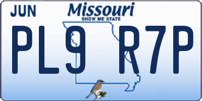 MO license plate PL9R7P