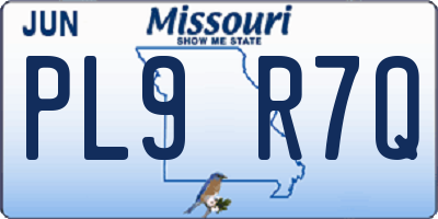 MO license plate PL9R7Q