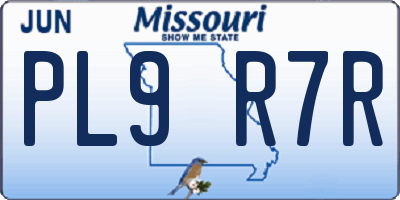 MO license plate PL9R7R