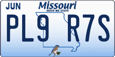 MO license plate PL9R7S
