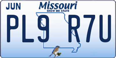 MO license plate PL9R7U