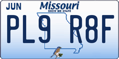 MO license plate PL9R8F