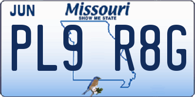MO license plate PL9R8G