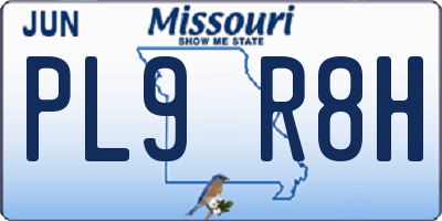 MO license plate PL9R8H
