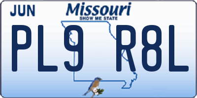 MO license plate PL9R8L