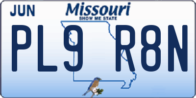 MO license plate PL9R8N