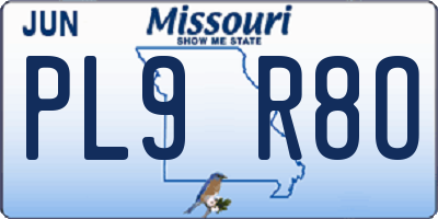 MO license plate PL9R8O