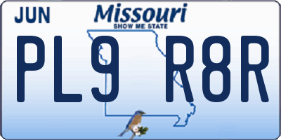 MO license plate PL9R8R