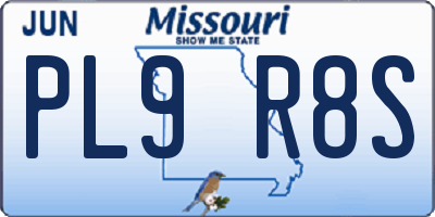 MO license plate PL9R8S