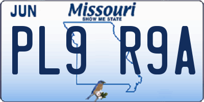 MO license plate PL9R9A