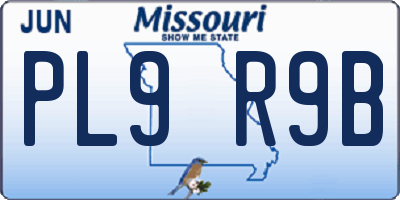 MO license plate PL9R9B