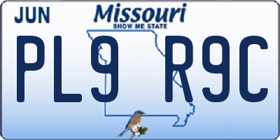MO license plate PL9R9C