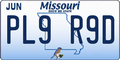 MO license plate PL9R9D