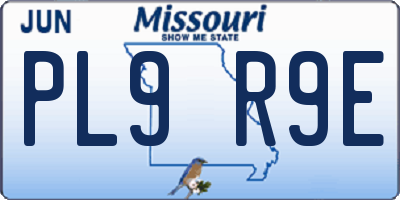 MO license plate PL9R9E