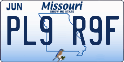 MO license plate PL9R9F