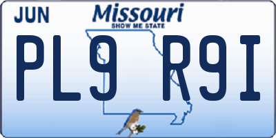 MO license plate PL9R9I
