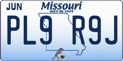 MO license plate PL9R9J