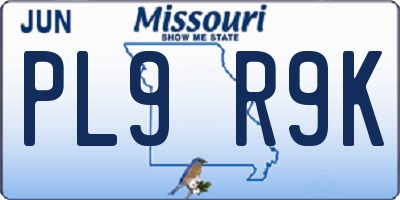 MO license plate PL9R9K
