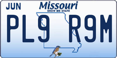 MO license plate PL9R9M