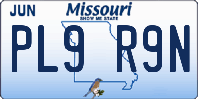 MO license plate PL9R9N