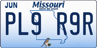 MO license plate PL9R9R