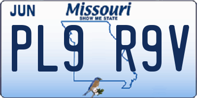 MO license plate PL9R9V