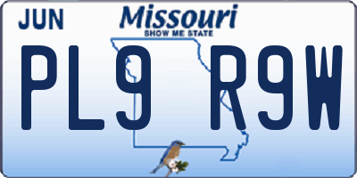 MO license plate PL9R9W