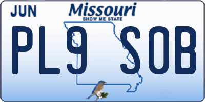 MO license plate PL9S0B