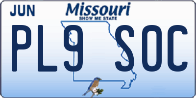MO license plate PL9S0C