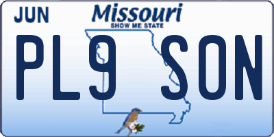 MO license plate PL9S0N