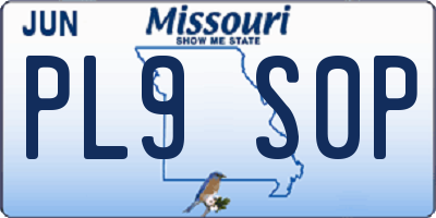 MO license plate PL9S0P