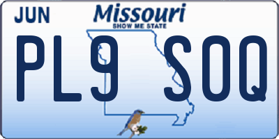 MO license plate PL9S0Q
