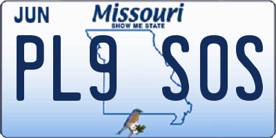 MO license plate PL9S0S
