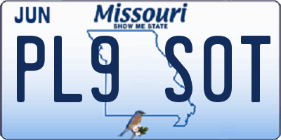 MO license plate PL9S0T