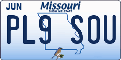 MO license plate PL9S0U